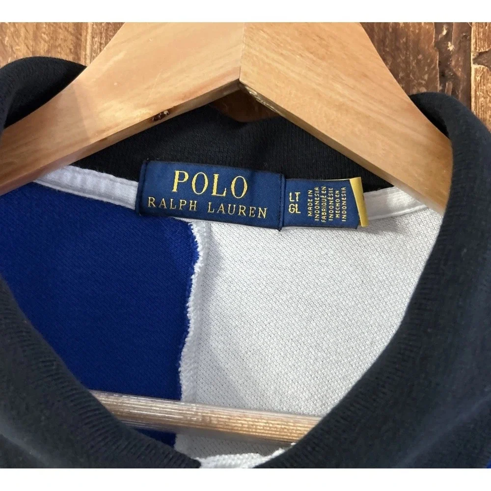 Polo Ralph Lauren COLORBLOCK‎ Shirt BIG MULTI-COLOR Rainbow PONY Large Tall LT
